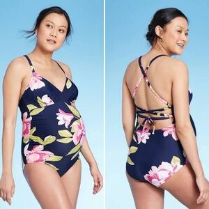 Isabel Maternity by Ingrid & Isabel Maternity Floral D/DD Cup One Piece Swimsuit